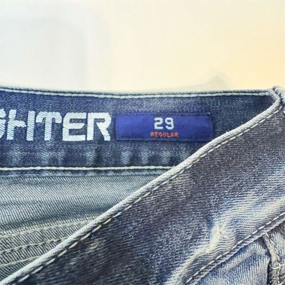 American Fighter Men's Distressed Denim Jeans Blue Size 29R - Picture 5 of 16